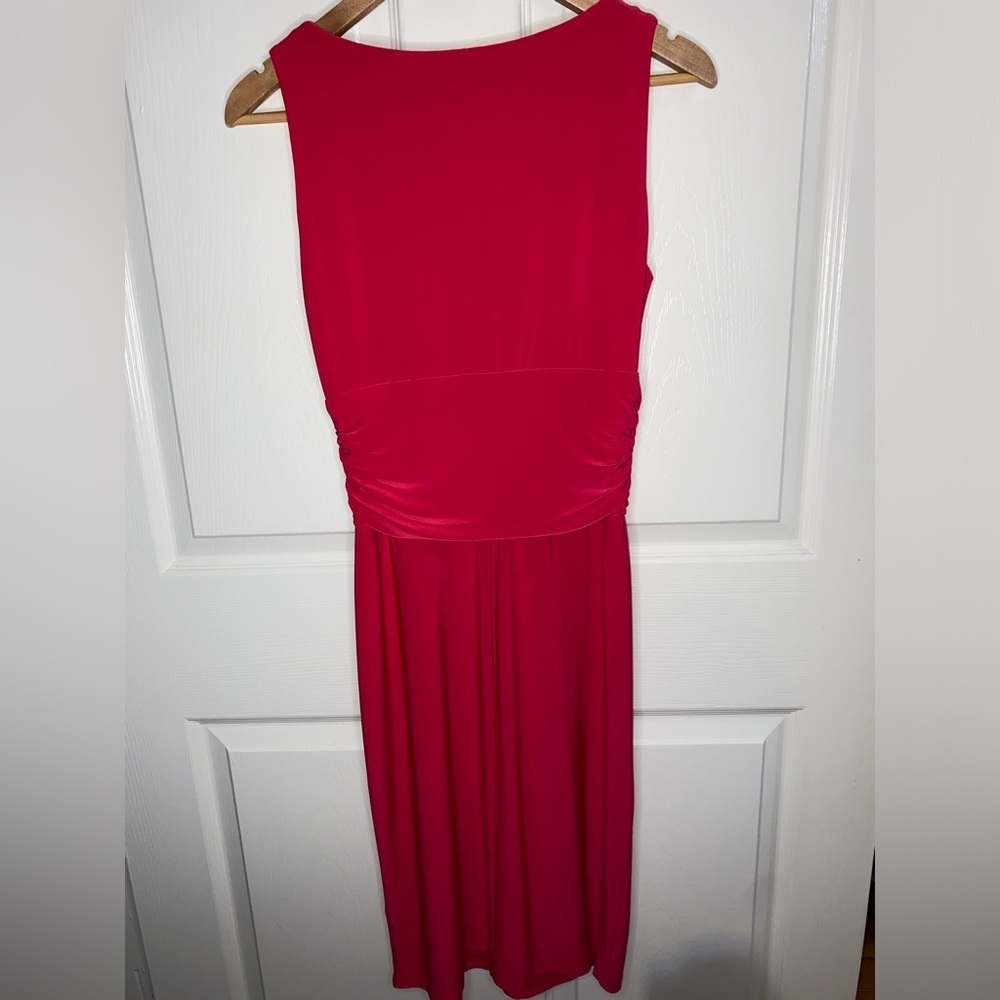Lauren Ralph Lauren Red Sleeveless Dress | Size 6 | Elegant Formal Classic - Picture 8 of 10